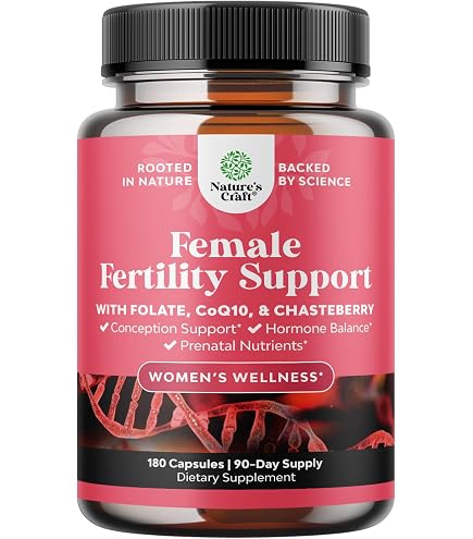 Female Fertility Supplement with Prenatal Multivitamins - Fertility Support with Prenatal Choline Inositol Folate Chasteberry and CoQ10 Fertility Blend for Women to Promote Conception