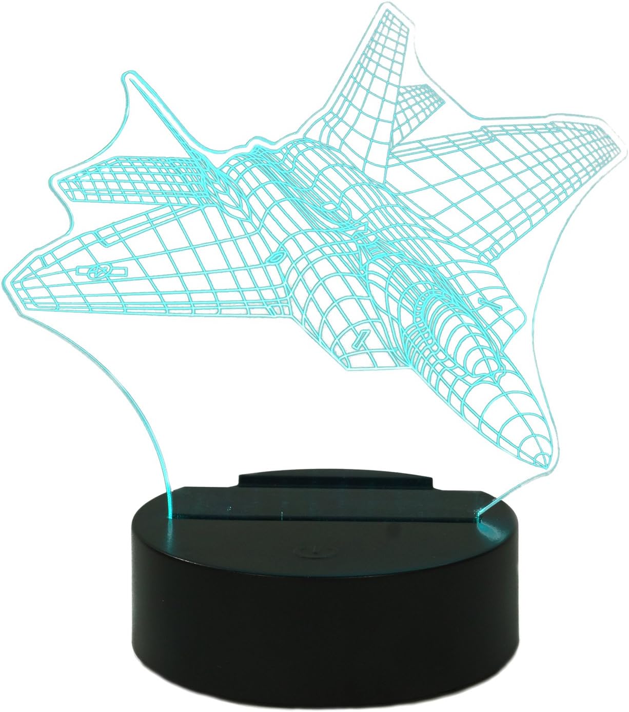 LAYOER 3D LED Optical Illusion Desk Table Lamp Night Light 7 Colors USB Powered Touch Button Airplane iPhone Holder Creative Gift (Plane)