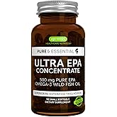 Igennus Ultra Pure Omega-3 EPA 500mg, Highly Concentrated IFOS Certified Wild Fish Oil, Advanced rTG Triglyceride Form, Non-GMO, 90 Small Softgels
