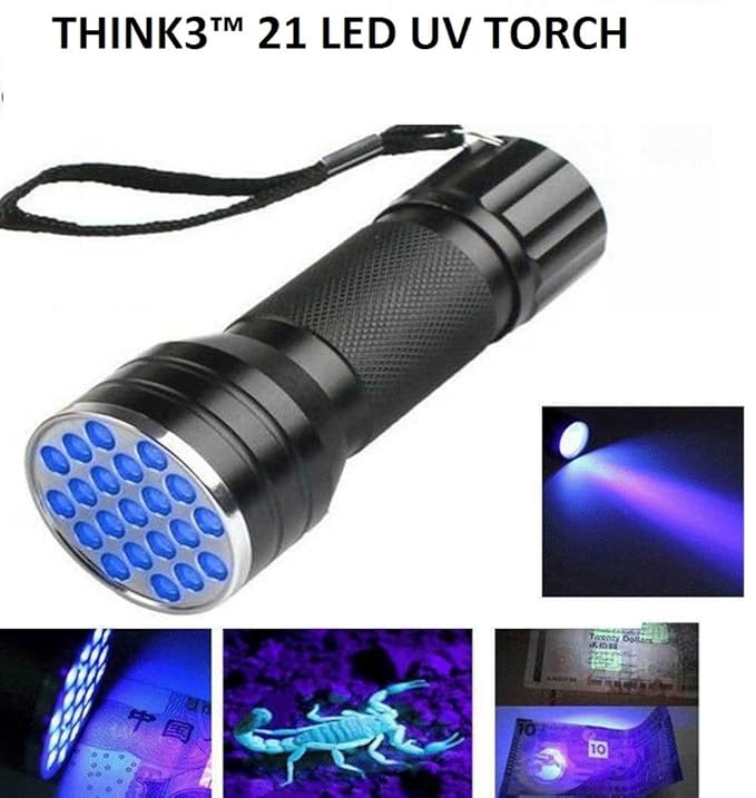 THINK3 21 LED UV Ultra Blacklight Pocket Flashlight (Violet)