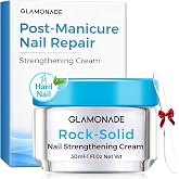 Glamonade Hard Nail Strengthening Cream: Nail Strengthener And Cuticle Conditioning for Weak Thin Brittle Nails Post-Manicure Natural Nails Reset Fast-Absorbing Light Scent 1oz Nail Care Essential