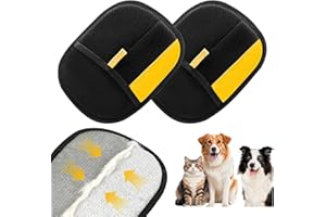 CALMORAZEN 2 PCS Pet Hair Removal Glove - Electrostatic Magic Brush Pet Hair Remover Tool, Grooming Gloves for Dog and Cat， Reusable Fur Catch Glove for Couch,Furniture,Car,Carpet