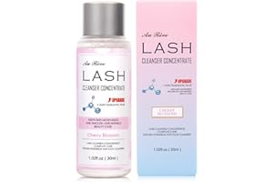 AuReve Lash Shampoo Concentrate 30ml Lash Cleanser Concentrate Add Hyaluronic Acid Oil-Free Lash Extension Shampoo Perfect for Salon，Cherry Blossom