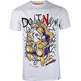 SCREENSHOT-S11207 Mens Hip-Hop Streetwear Premium Quality Tee - Electric Chair Execution Mask Chain Teddy Bear Patch Embroidery Gel Print T-Shirt-White-Medium