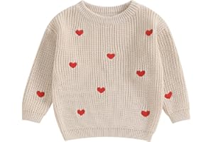 MOLZULAMS Baby Girl Valentines Day Outfit Love Heart Sweet Long Sleeve Sweater Tshirt Crewneck Tops Fall Winter Clothes