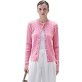 SUUKSESS Women Cable Knit Cashmere Blend Sweaters Crew Neck Button Up Chunky Cardigan Long Sleeve Fall Outfits