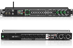 FULODE K-8 Professional KTV Digital Pre-stage Effector Anti-howling Audio Processor Echo USB MP3 Bluetooth Optical,with Remote Control,For Household Reverberator Karaoke,Stage,Church, Performance,Wedd