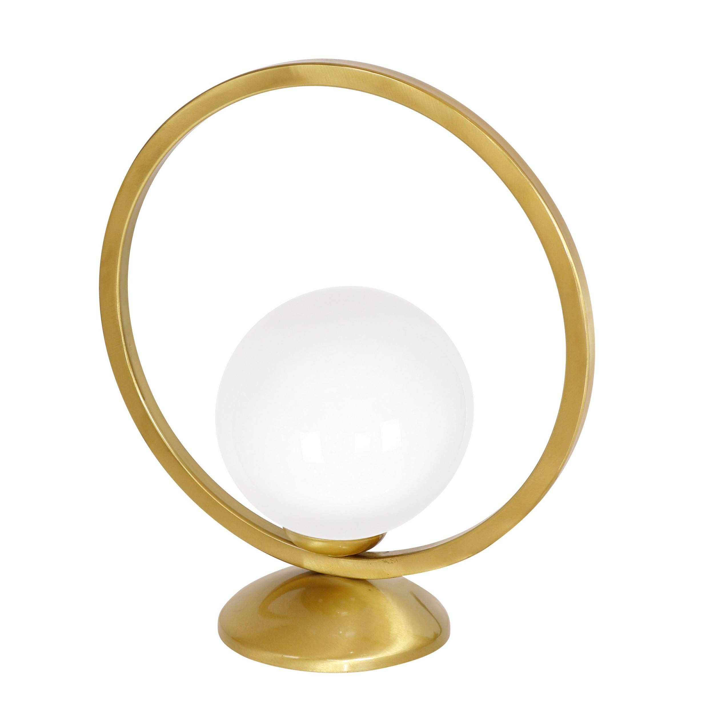 Homemania Table Lamp Metal Glass Gold White