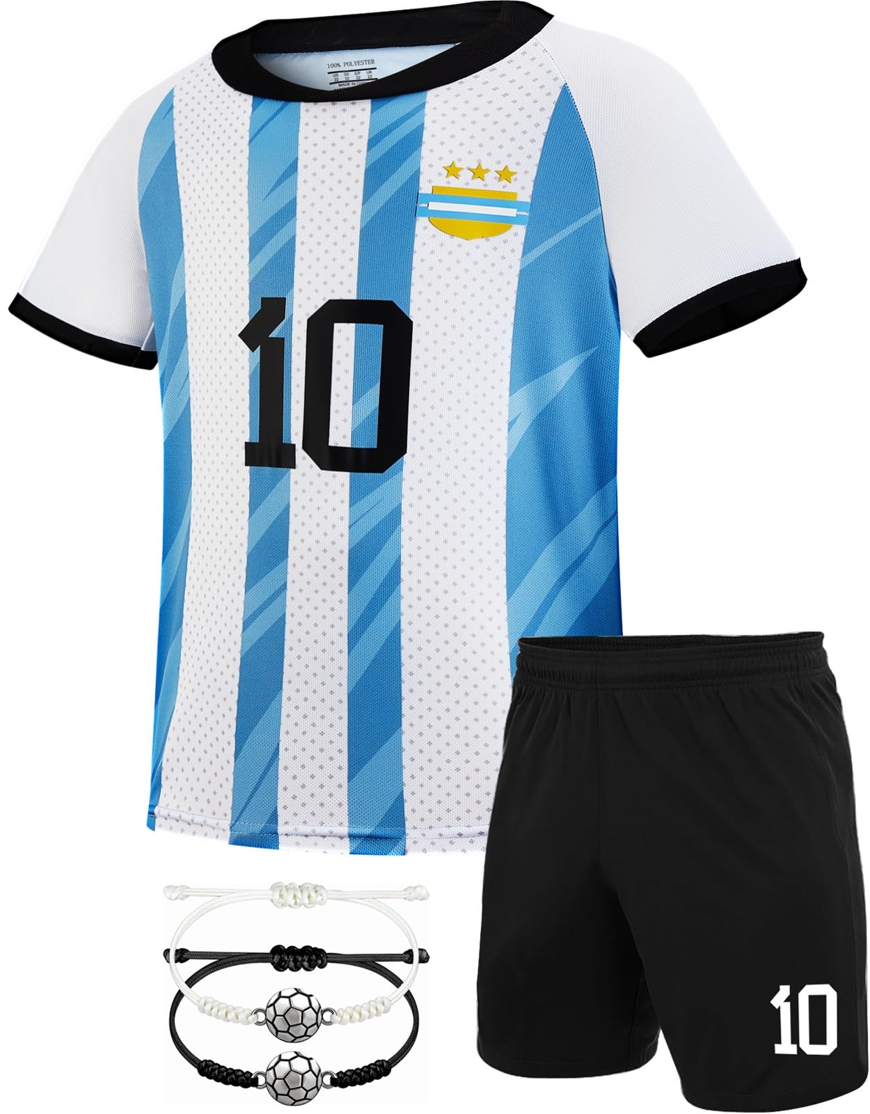 WISHOME Boys' Soccer Jersey Youth Football Uniform Sports Shirt Kit for Kids Age 4-14,Soccer Birthday Gift (US, Age, 8 Years, 9 Years, Blue)