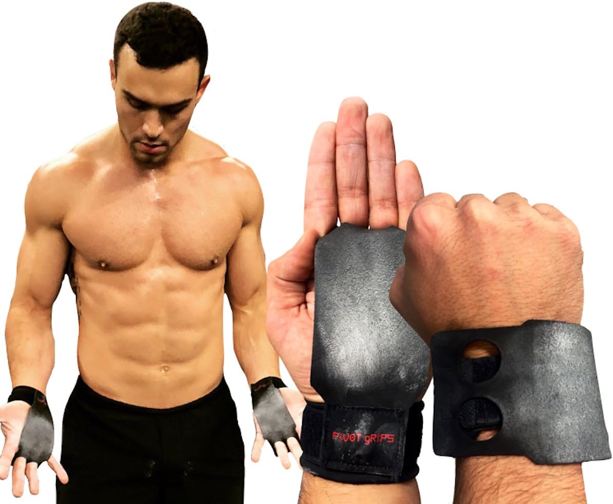 PIVOT gRIPS Elite Rotating Gymnastics, Cross Training, Pullup, WOD, Weight Lifting, Kettlebell & Deadlift Workout Hand Grip Gloves; Callus Protection & Wrist Support for Men and Women