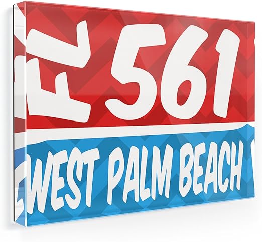 Amazon Com Fridge Magnet 561 West Palm Beach Fl Red Blue
