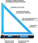 OX Tools 600mm Folding Square Aluminium Framing Square Carry Case view 2