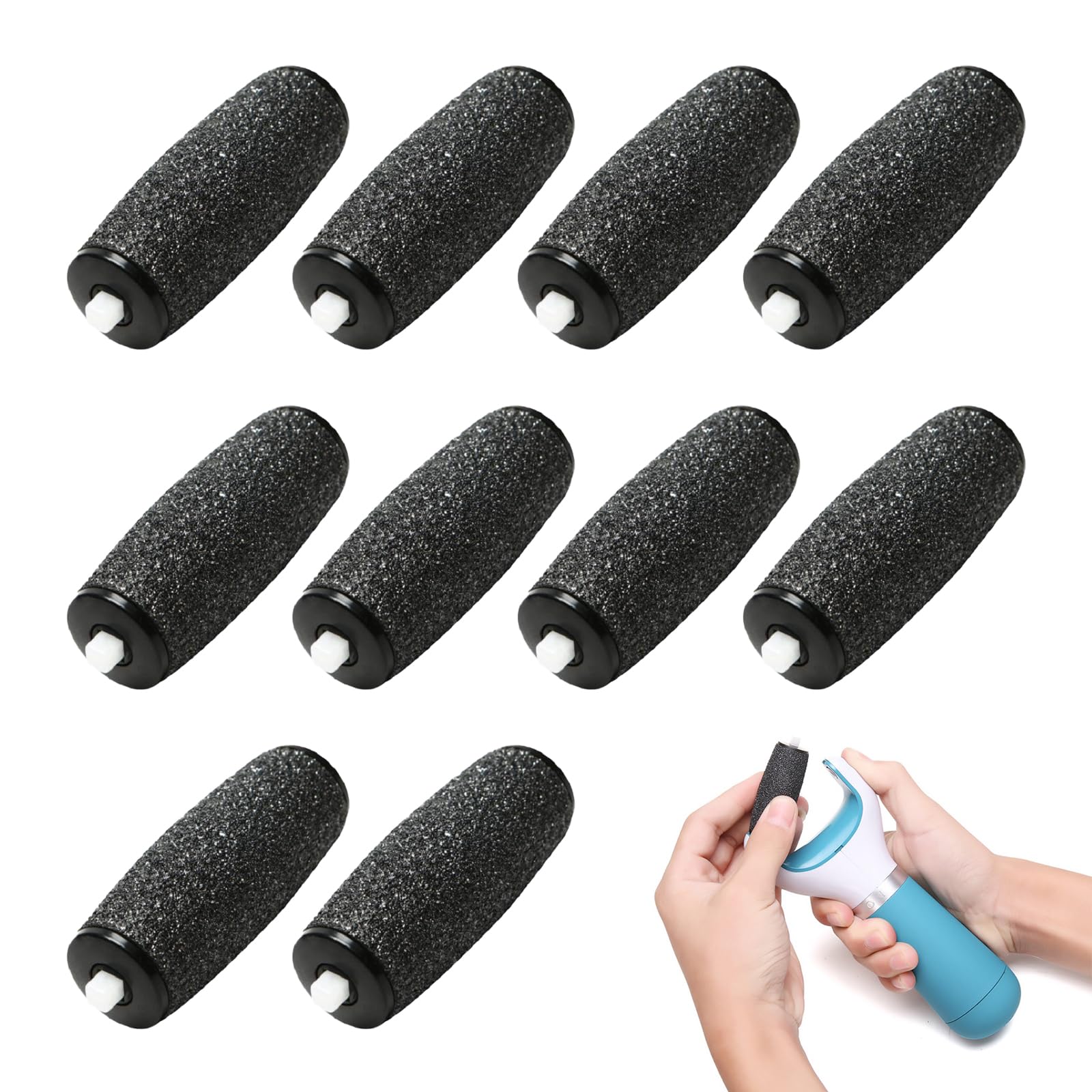 10 Pcs Pedi Replacement Rollers, Extra Coarse Refill Rollers for Scholl Velvet Smooth, Foot File Replacement Roller for Hard Skin Remover