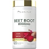 Carlyle Beet Root Capsules | 120 Count | Quick Release Capsules | Non-GMO and Gluten Free Supplement