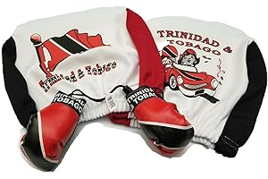BUNFIRE Trinidad & Tobago Headrest Cover Flag Fit for Cars Vans Trucks-Sold by a Pairs w/ Trinidadian boxing gloves