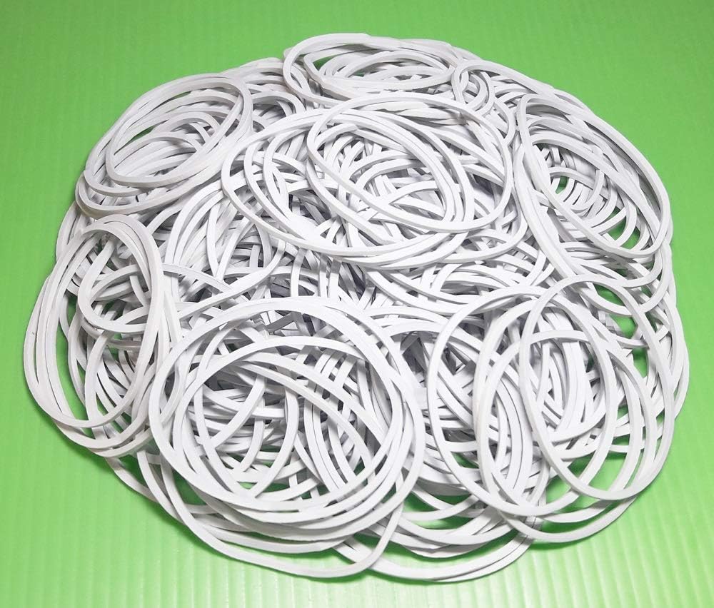 1.5" 38mm White Rubber Bands Bulk Elastic Wide Money Rubber Bands Ring Stationery Holder Sturdy Strong Stretchable Band Loop School Home Bank Office Supplies (200) : Office Products