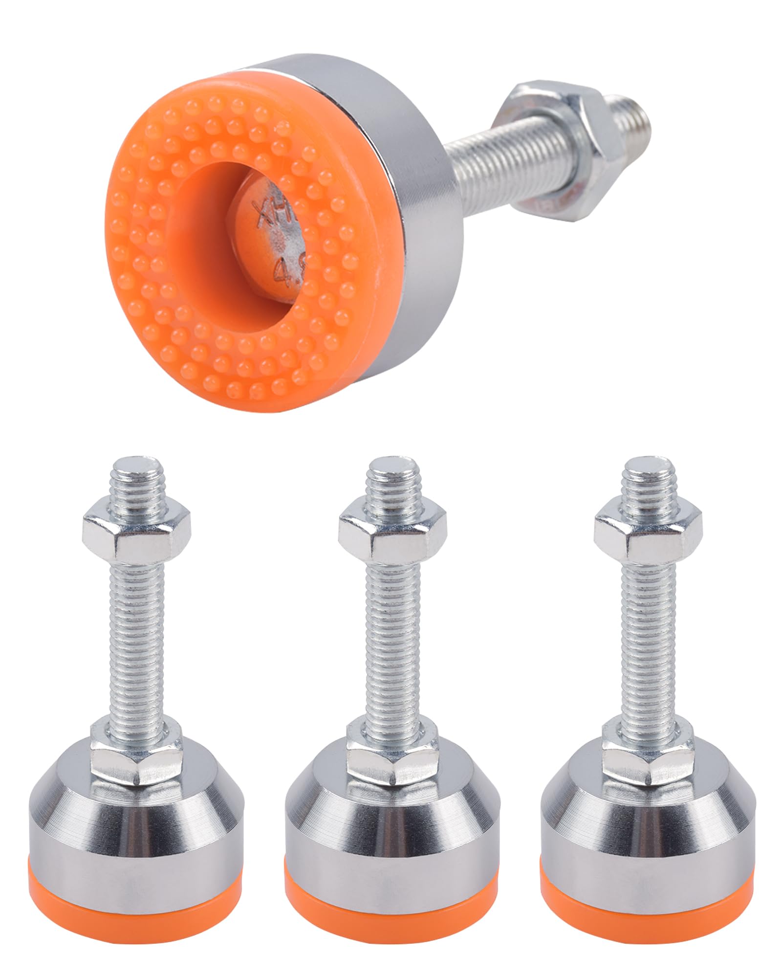 SPDYCESS 4 PCS Furniture Adjustable Feet, M10×50mm×Ø40mm Thread Heavy Duty Carbon Steel Leveling Foot Adjuster Leveller Buffering Floor Protector Reduce Noise for Machine Table Furniture Feet