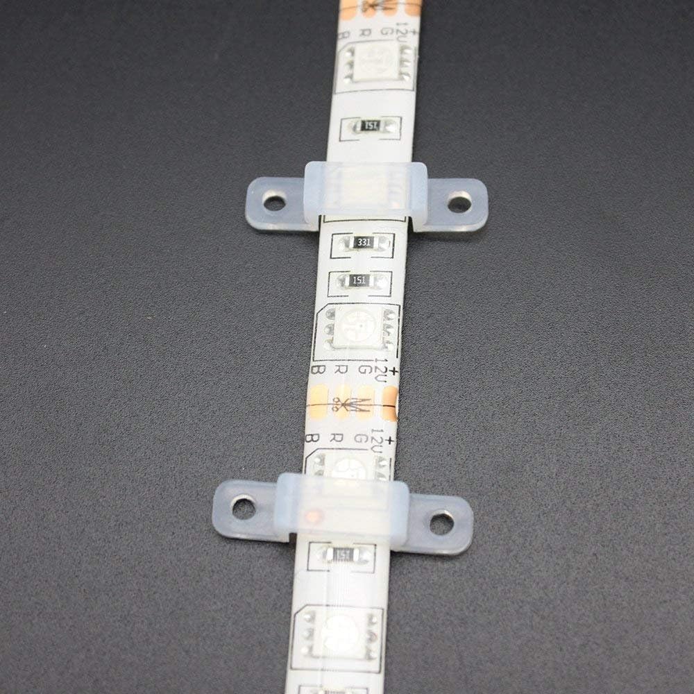 OMALOO 100 pcs LED Strip Light Holder Fastener Silicone Fixing Clips with 200 PCS Screws for 10mm Max Width Strip - Image 5