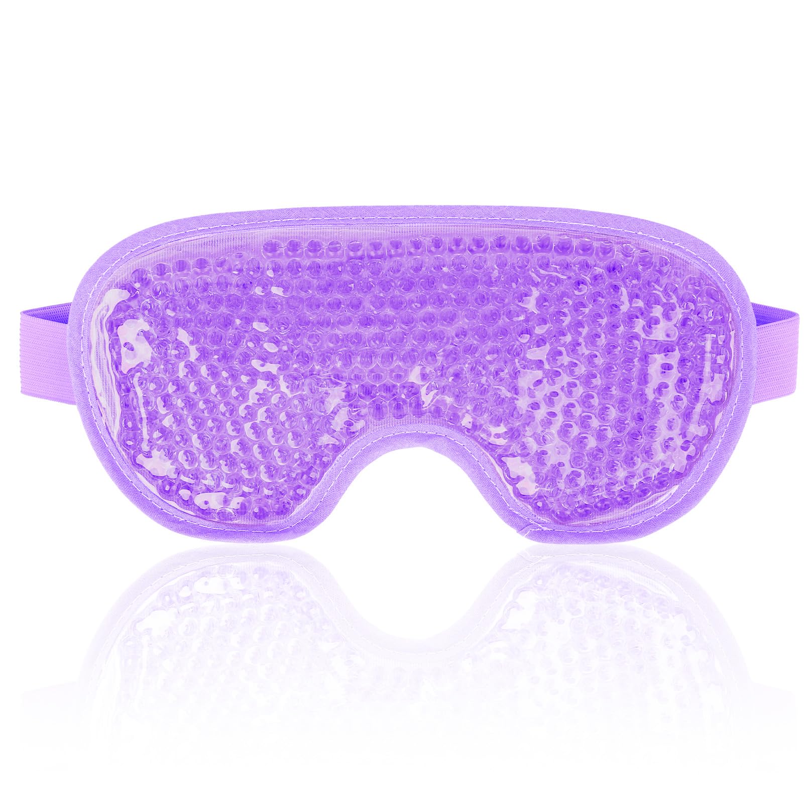 NEWGO Cooling Eye Mask for Puffy Eyes, Reusable Hot Cold Therapy Gel Cold Eye Mask for Migraine, Headache, Dark Circles, Dry Swollen Eyes, Sinus Pain-Purple