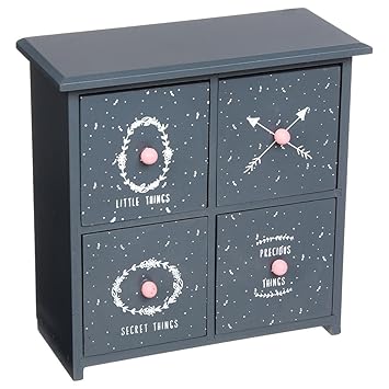 Buy 4 Drawer Mini Storage Chest Colour Grey Online At Low Prices