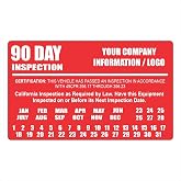 90 Day Inspection Labels for BIT/DOT Inspection Decals, Personalized Custom Heavy Duty Truck Stickers for Fleets, 90 Day DOT Labels, Trucking Decals