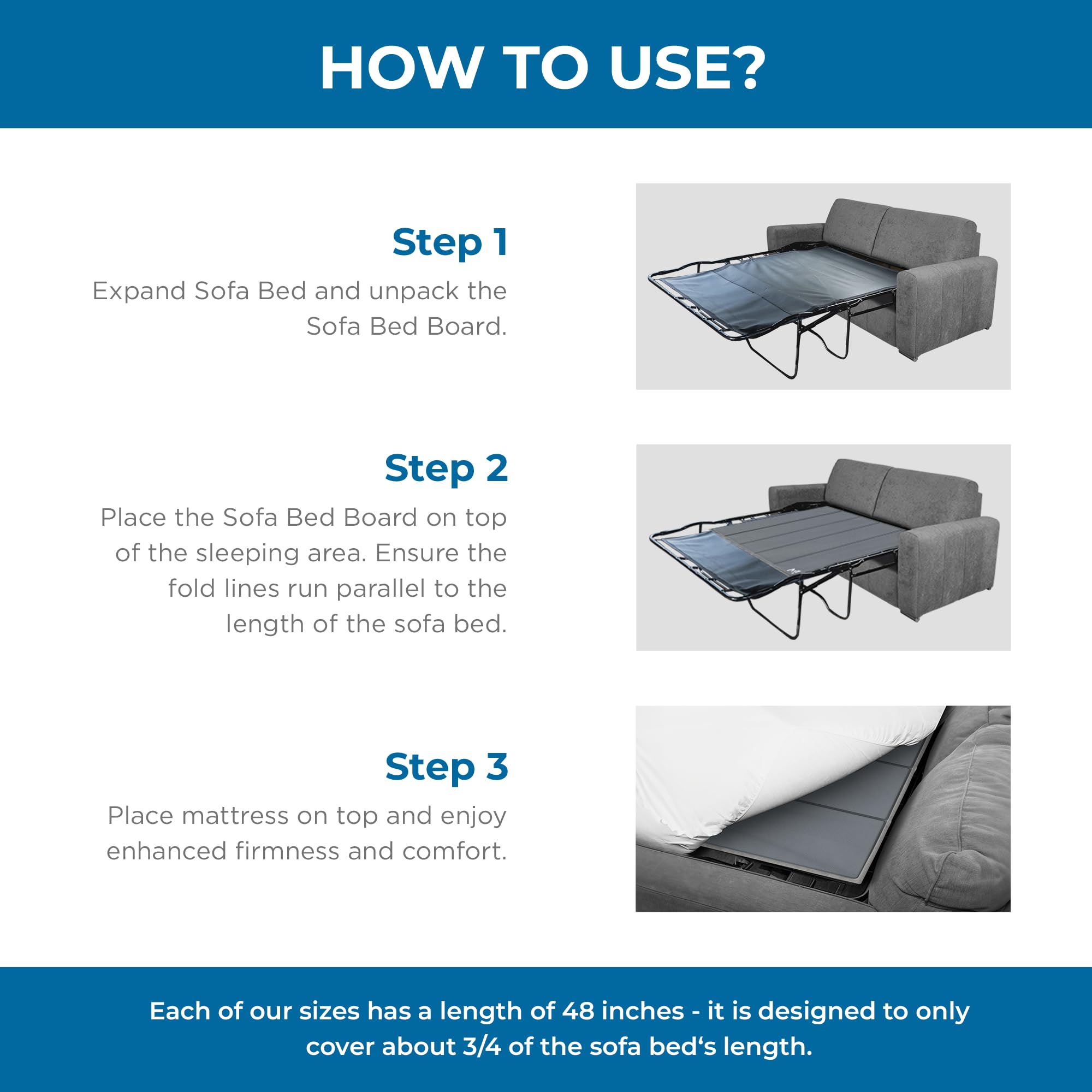 Meliusly Heavy Duty Sleeper Sofa Support Board (48x60 - Queen Size) Reinforced Wood Sofa Bed Support, Pull Out Couch Mattress Board, Sleeper Bar Shield, SleeperSaver