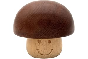 Pursuestar What a Wonderful World Rotating Music Box, Vintage Solid Wood Mushroom Wind Up Musical Gift with Smile face for Women Girls Mom Birthday Mother's Day Desktop Display