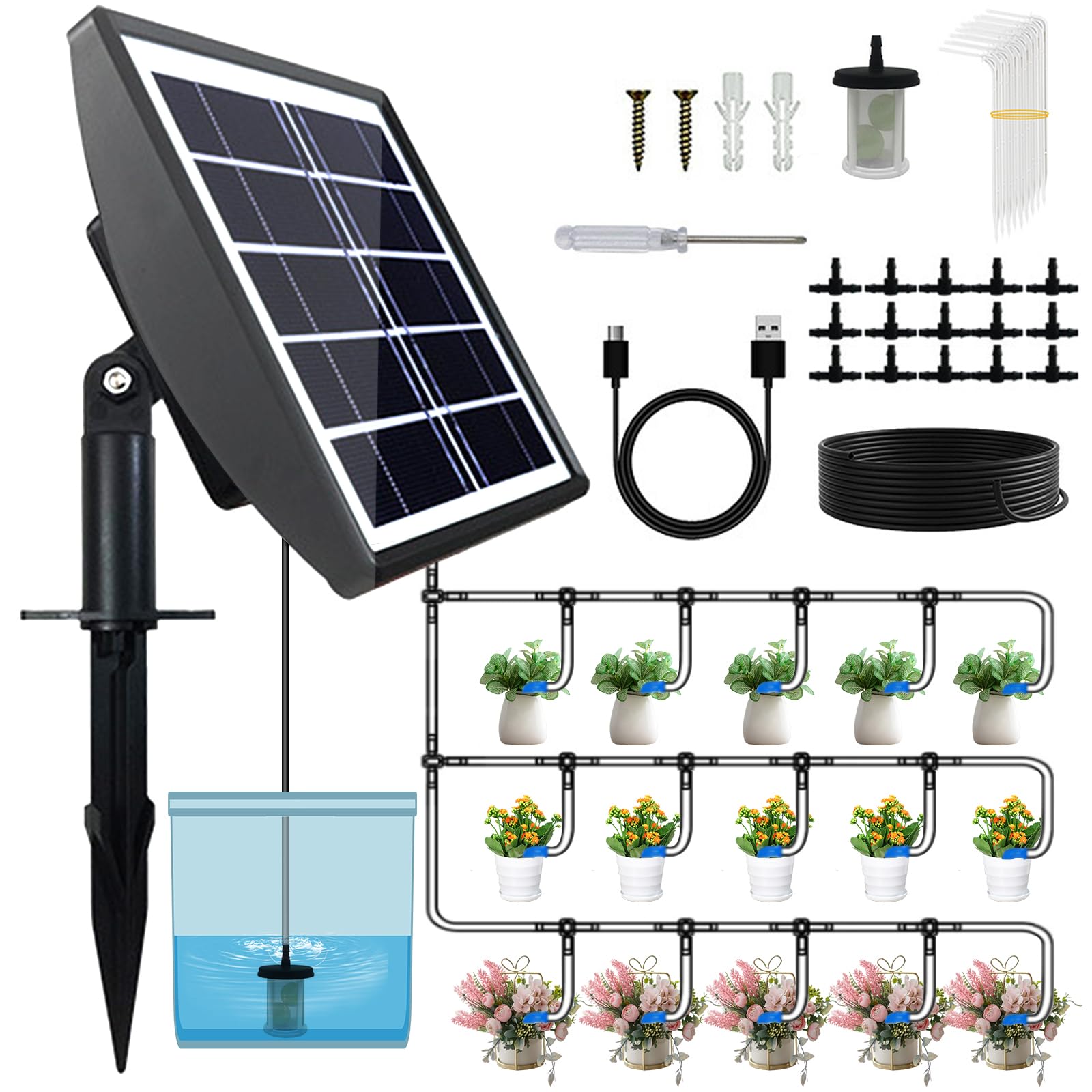 Mua Tigvio Smart Solar Drip Irrigation Kit - Easy DIY Watering for 15 ...