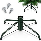 Roowest Metal Christmas Tree Stand for Artificial Tree, Green, 16 Inch | Universal Folding Tree Stand Replacement, Adjustable Tree Base for 4.9ft to 9.8ft Fake Tree, Fits 0.5-1.25 Inch Tree Pole