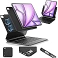 ESR iPad Air 13 Inch Case Keyboard (M3/M2, 2025/2024), Easy-Set Magnetic Stand, Portrait/Landscape Mode, Removable Case with Multi-Touch Trackpad, Rebound 360 Series, Black