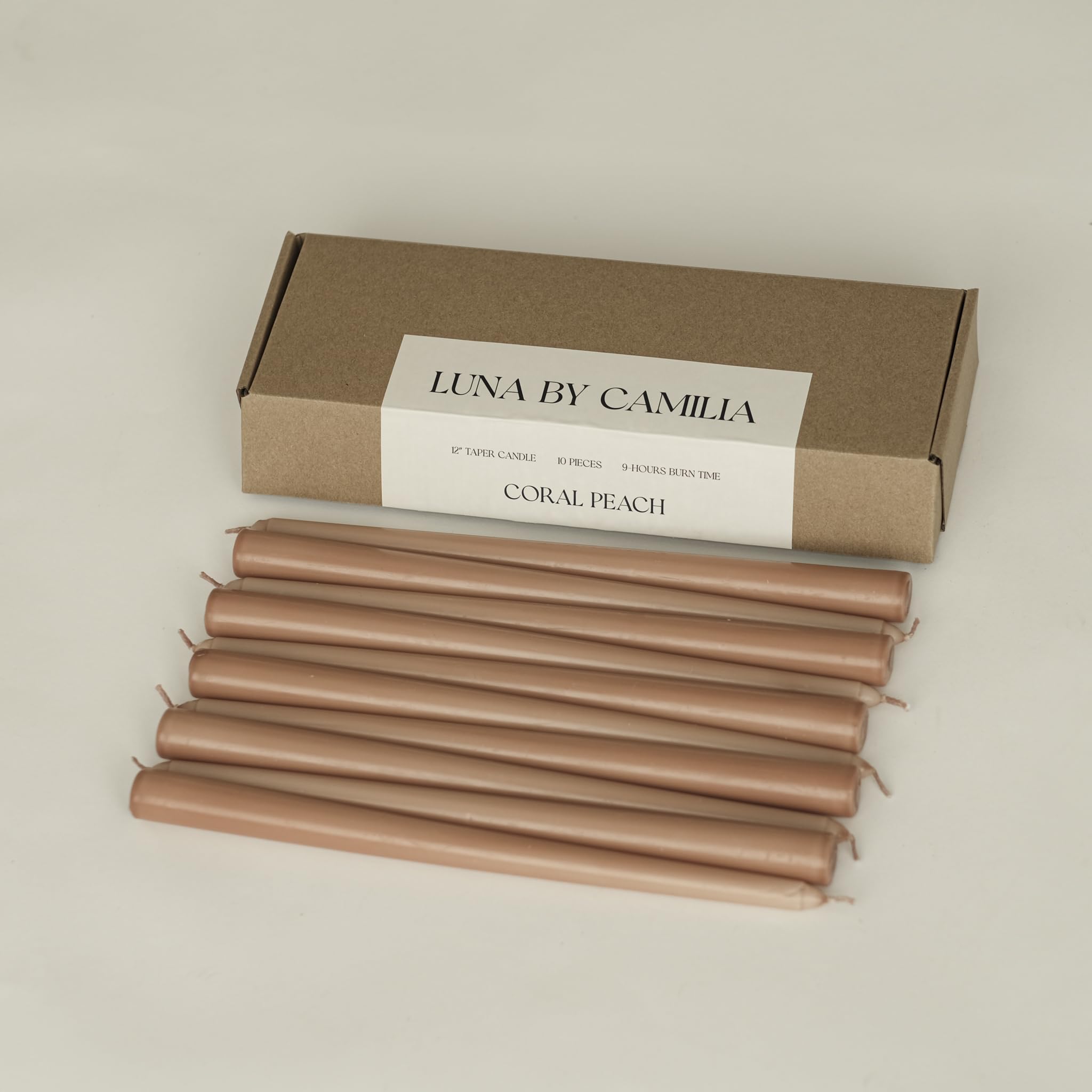Photo 1 of 10 Pieces Luna By Camilia 12 Inch Taper Candles, Wedding & Events Taper Candles… (Coral Peach)