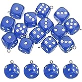 MECCANIXITY Dice Beads Charm 3D Cube Acrylic Dice Charm Pendant Fun Beads for Jewelry Making