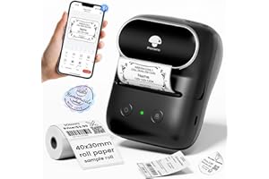 Phomemo Label Maker - M108 Address Label Makers Easy to Use for Small Business, Home, Office, School, 2 Inch Bluetooth Label Printer, Sticker Printer for Name Tags/Barcode/Logo/Clothing Label, Black