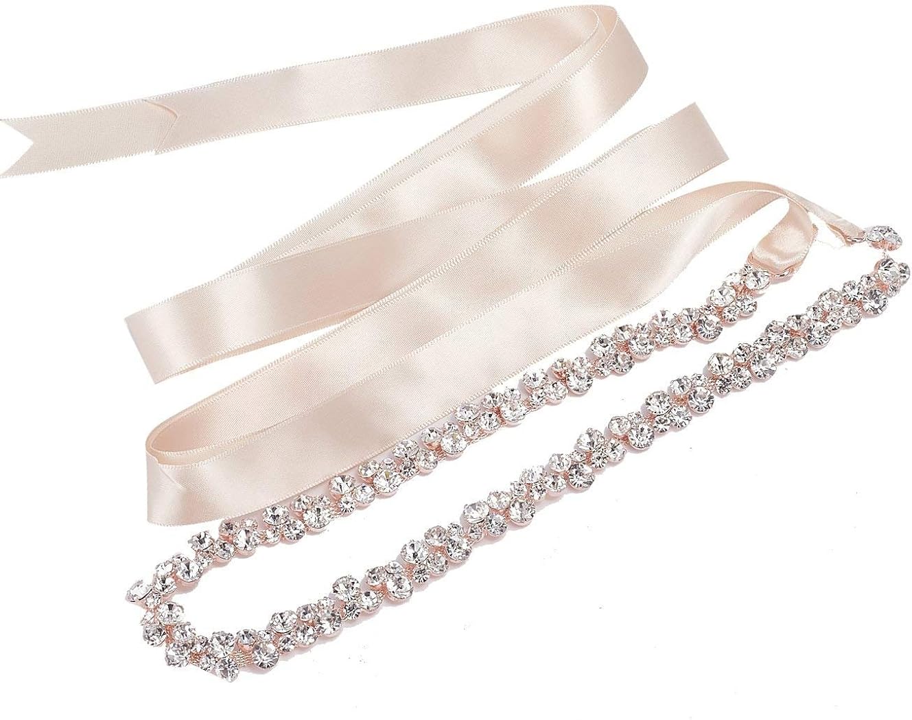 SWEETV Bridal Belt with Rhinestones Wedding Dress Belt Crystal Headband Bride Bridesmaids Sash, Silver at  Women’s Clothing store