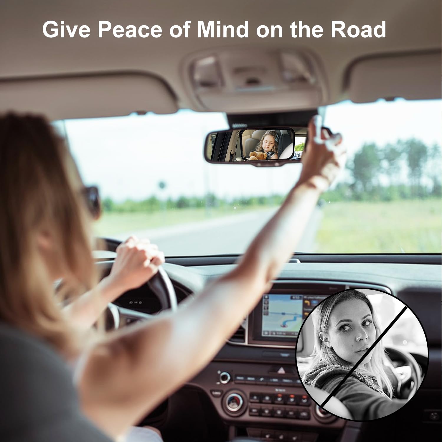 Anatec Baby Car Mirror, Rear Facing Car Seat Mirror for Infant Newborn with Hook Clip Design, Non-Shaking Wide Crystal View Shatterproof Crash Tested Adjustable