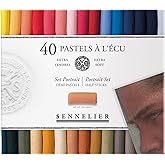 SENNELIER Extra-Soft Half French Pastel Professional Portrait Artist Box Set, 40-Colors