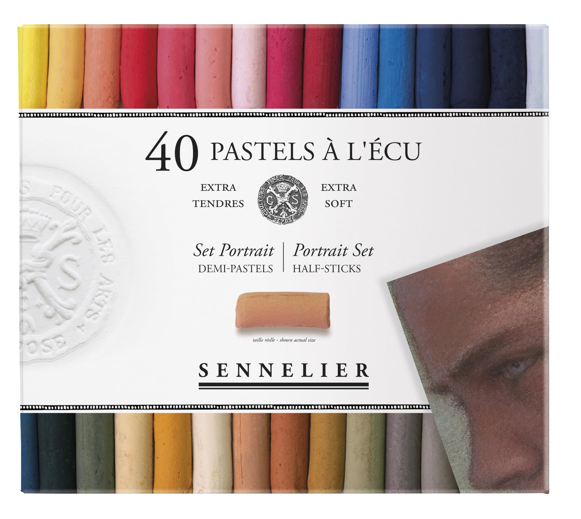 Photo 1 of SENNELIER Extra-Soft Half French Pastel Professional Portrait Artist Box Set, 40-Colors