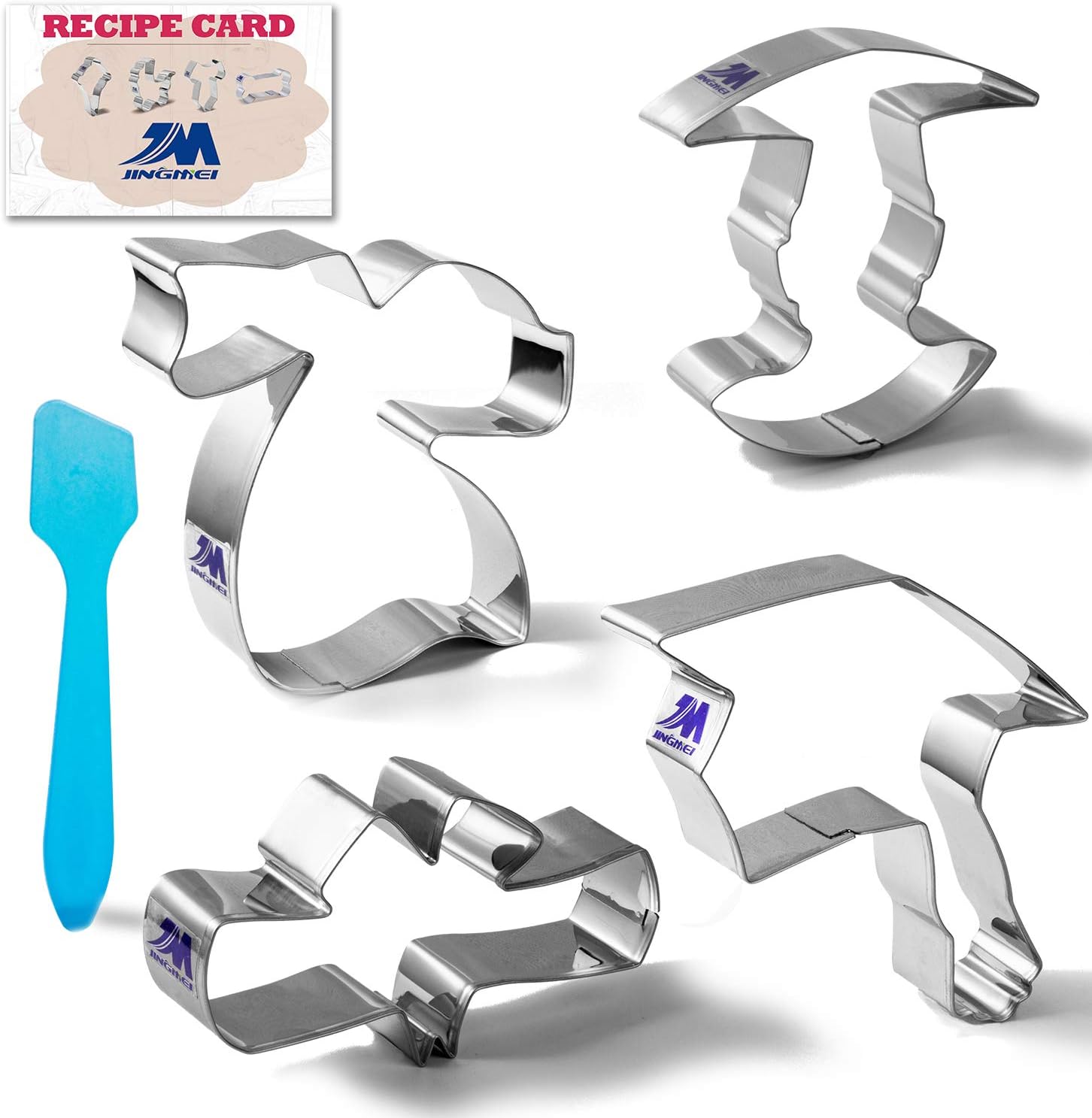 Graduation Cookie Cutter Set with Recipe 4 Piece Set Graduation Cap, Diploma, Graduation Gown, Graduate- Stainless Steel