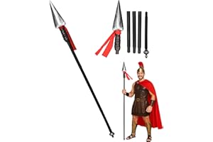Nicky Bigs Novelties Spartan Spear, Roman Gladiator Sword. Viking Spartan Costume Men. Native American Fake Weapons and Plastic Sword for Adults
