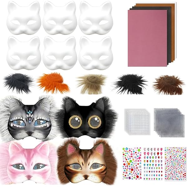 Kigurumi Base tête d'animal crâne masque Cosplay bête Fursuit chat crâne bricolage épaissir masques en plastique carnaval Anime fête Costume