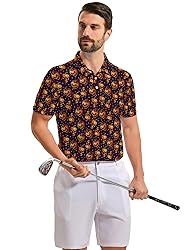 Xdceu Halloween Golf Polos for Men - Funny Golf