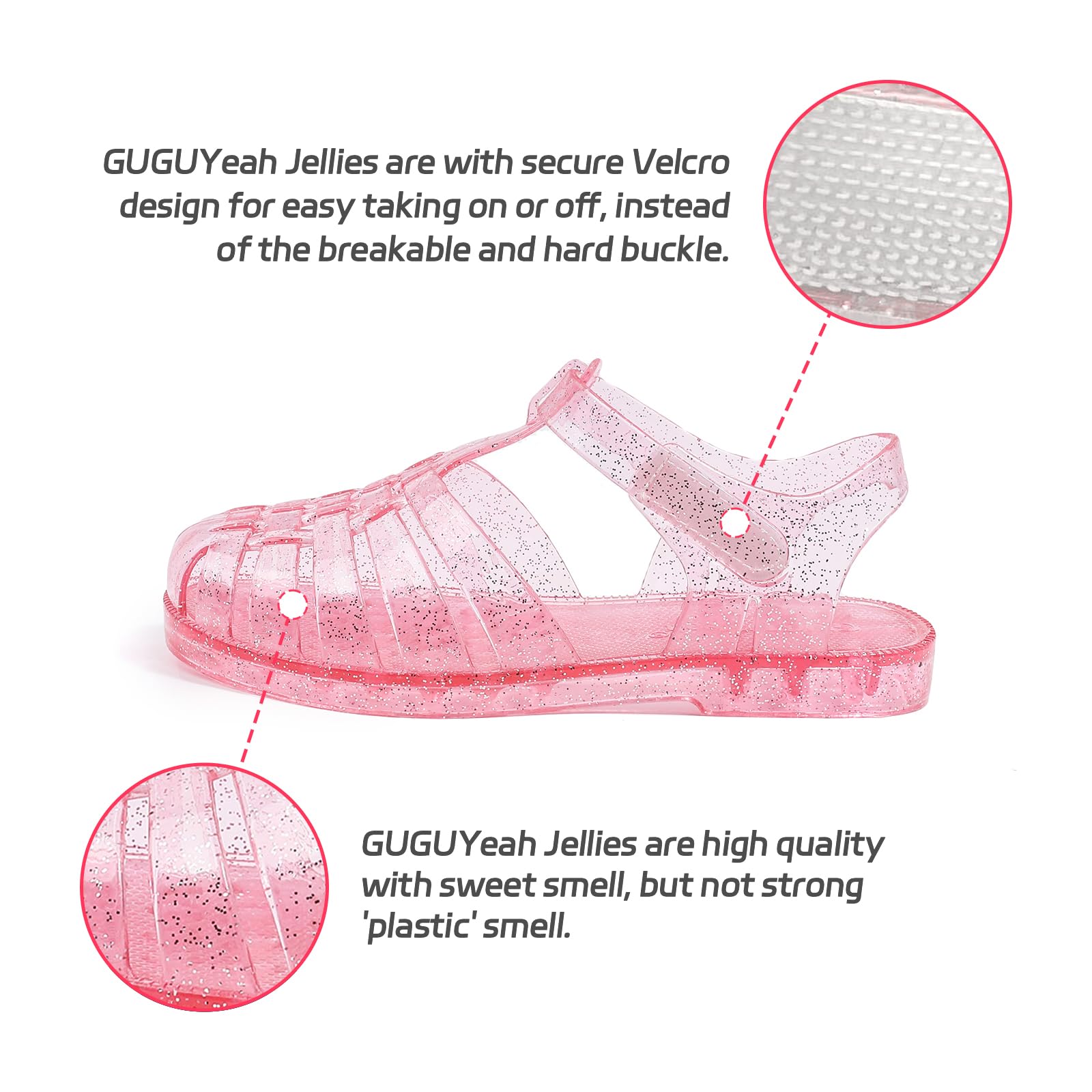 GUGUYeah Jelly Sandals for Girls,Closed Toe Princess Costume Summer Dress Shoes Fisherman Gladiator Water Beach Flat Sandals for Toddler/Little Kid/Big Kid