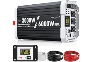 CELYYPU 3000 watt Pure sine Wave Inverter, 12V DC to 110V AC Power Inverter, Used for Solar Emergency Power Supply in RV Homes, with 3 AC Output sockets, USB Port, Type-C Port, Remote Control with LCD Screen