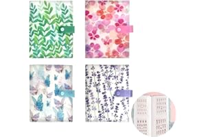 MIAO YUAN 4 PCS Nail Art Sticker Storage Book Artistic Decals Collection Organizer DIY Sticker Collecting Holder Transparent Photo Storage Book (120 Slots/Pc)