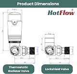 Hot Flow Chrome White Estuary Corner TRV Radiator Valve Pair Frost Protection view 4