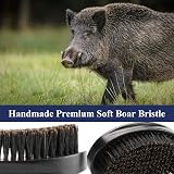 Abeis Wave Brush Medium Soft Boar Bristle Beech Wood Handle 360 Beard Hair view 4