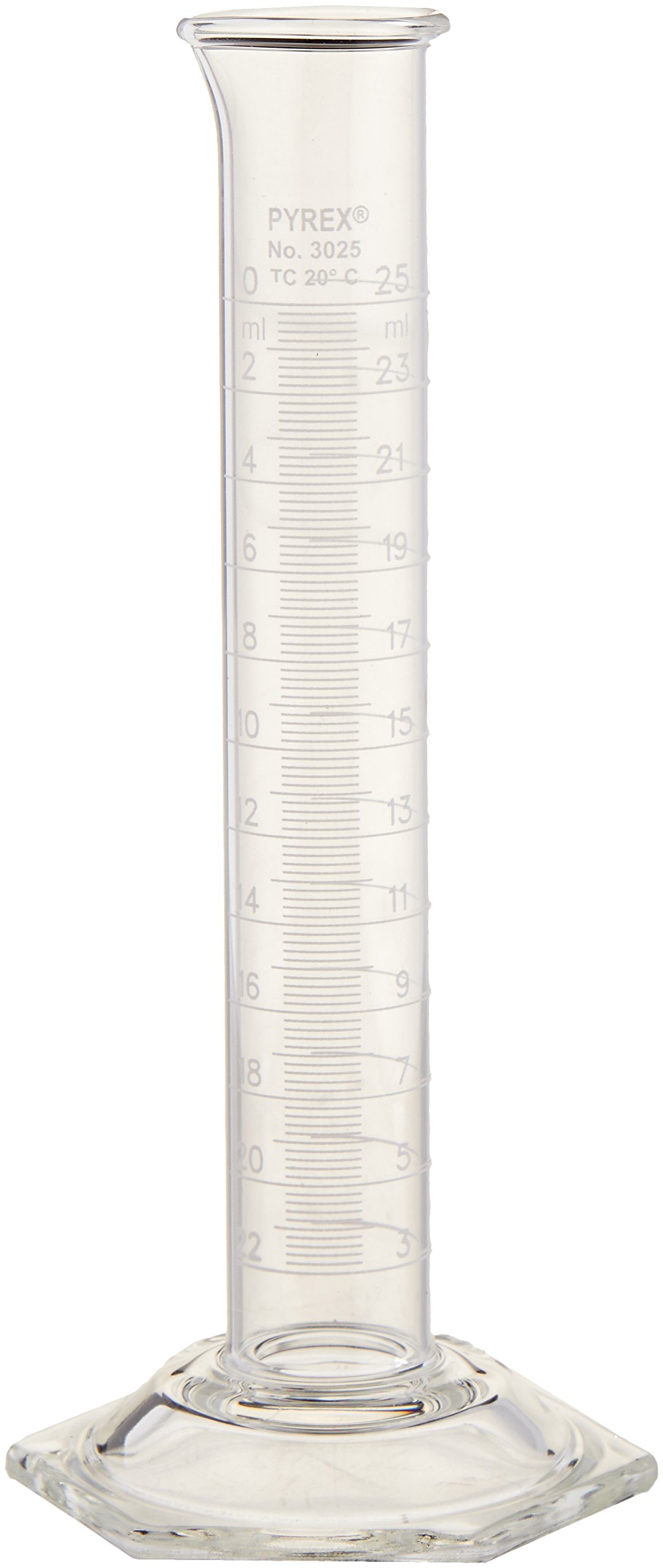 Pyrex Cylinder, Brand 3025, Graduated, 25 mL
