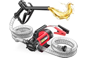 TaskStar Fuel Transfer Pump Kit: 12V 13GPM Electric Diesel Transfer Pump with Fuel Nozzle & Hoses for Diesel Kerosene Transformer Oil, Protable Self-Priming Pump for Home Business Farm