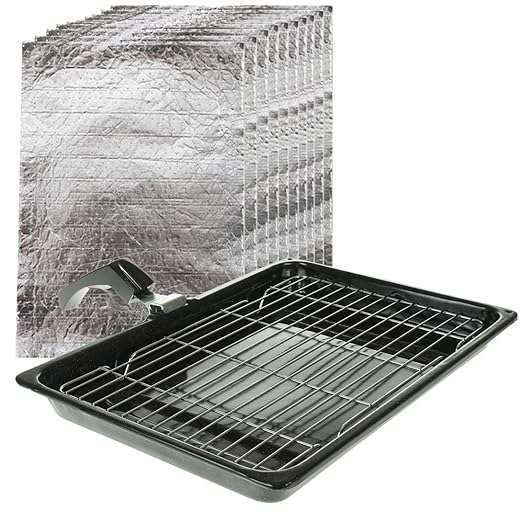 SPARES2GO Grill Pan with Rack & Detachable Handle + Fat Controller