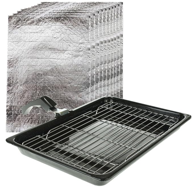 SPARES2GO Grill Pan with Rack & Detachable Handle + Fat Controller